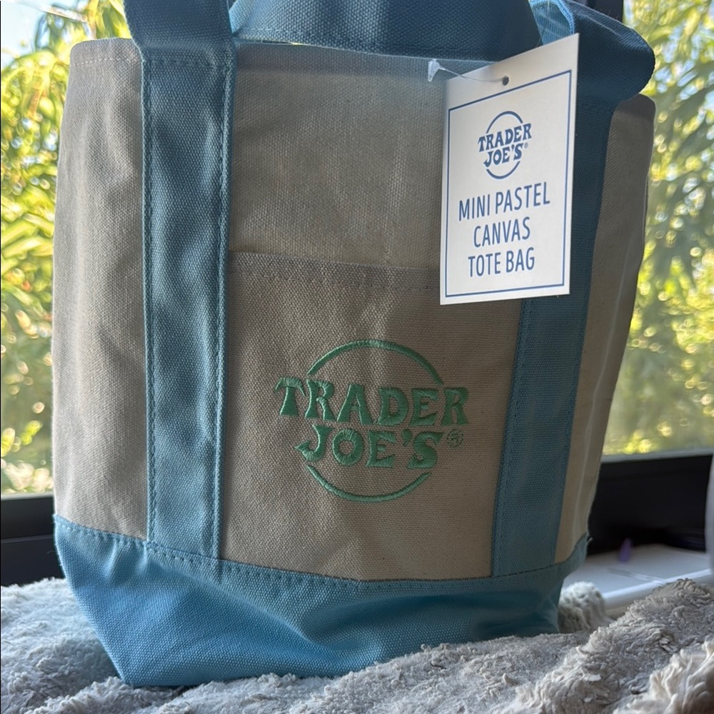 Trader Joe's Mini Pastel Canvas Tote Bag